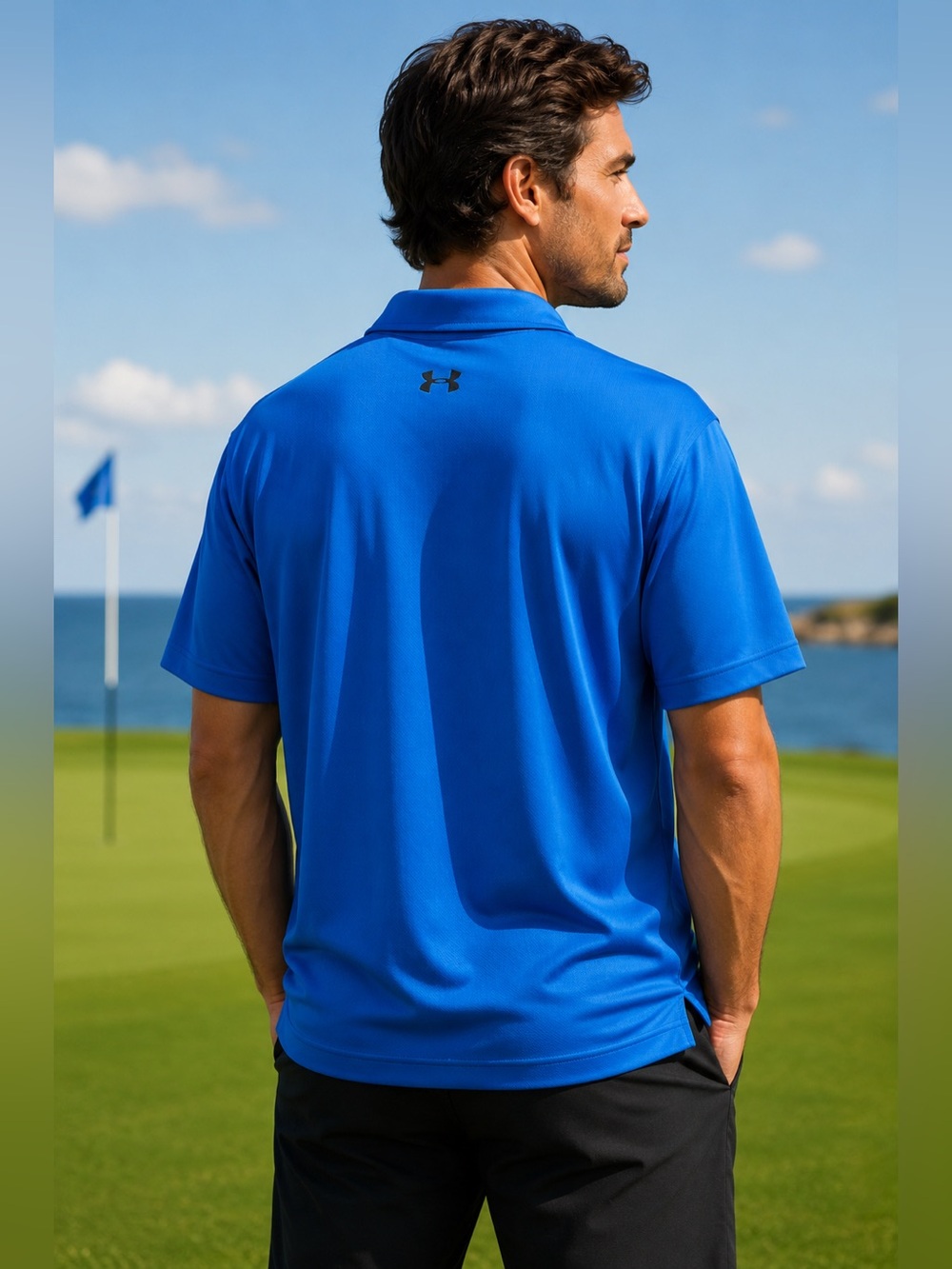 Under Armour HeatGear Golf Polo | Men’s Blue Performance Shirt | Large - Picture 2 of 6